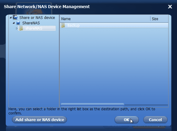 Share Network/NAS Device Management