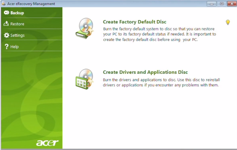 acer recovery boot key windows 8