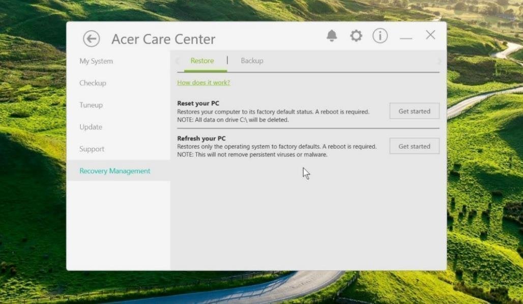 acer recovery management windows 8.1 download