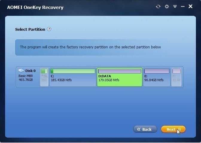 How To Create A Recovery Partition With AOMEI OneKey Recovery